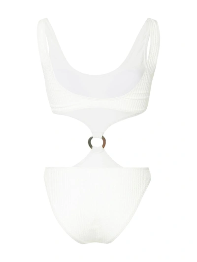 Shop Duskii Julia Cut-out Swimsuit In White
