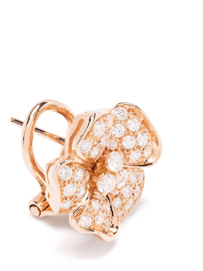 Shop Leo Pizzo 18kt Rose Gold Flora Diamond Earrings In Rot