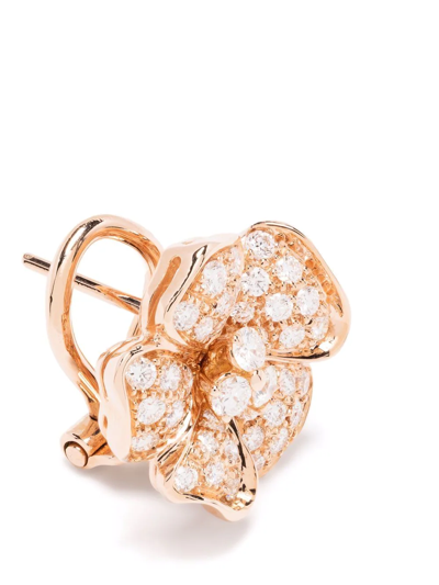 Leo Pizzo 18kt Rose Gold Flora Diamond Earrings In Rot