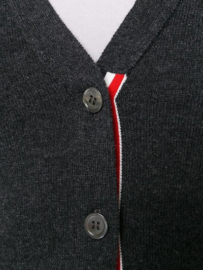 Shop Thom Browne Classic V-neck Cashmere Cardigan In Grey