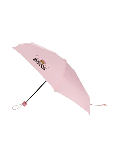 Shop Moschino Logo-print Umbrella In Pink