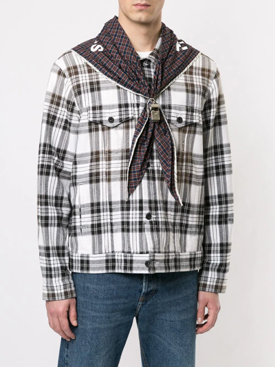 Takahiromiyashita The Soloist Grunge Print Scarf In Red