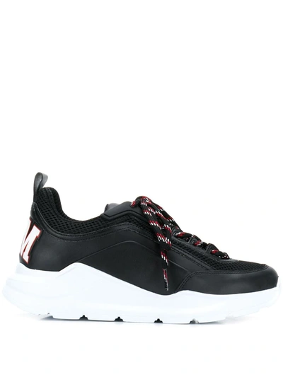 Shop Msgm Chunky Sole Sneakers In Black