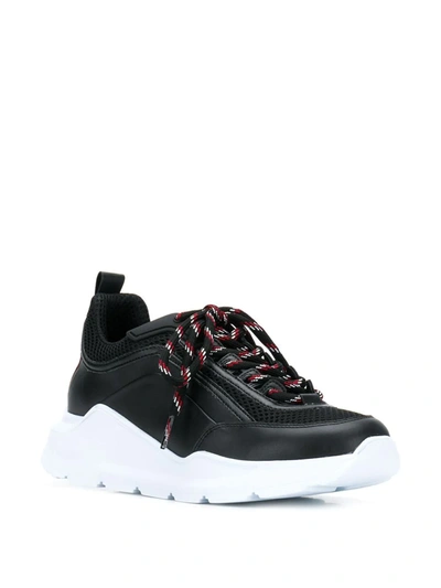Shop Msgm Chunky Sole Sneakers In Black