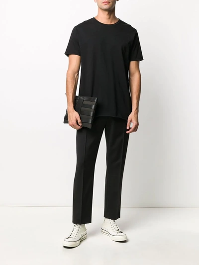 Shop Filippa K Short-sleeve Fitted T-shirt In Black