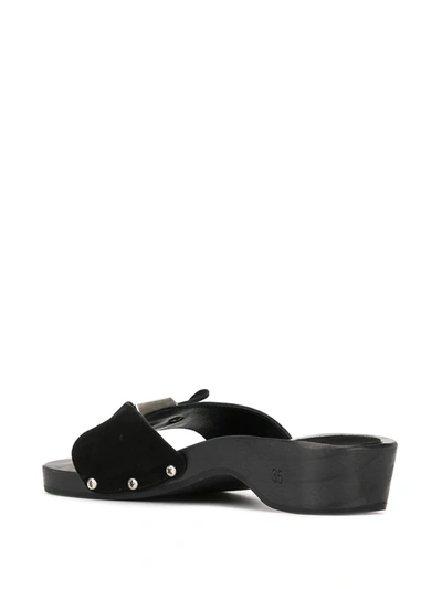 Pre-owned Chanel 2000s Slip-on Open Toe Sandals In Black