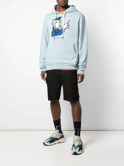 Mostly Heard Rarely Seen 8-bit Whistler Printed Hoodie In Blue