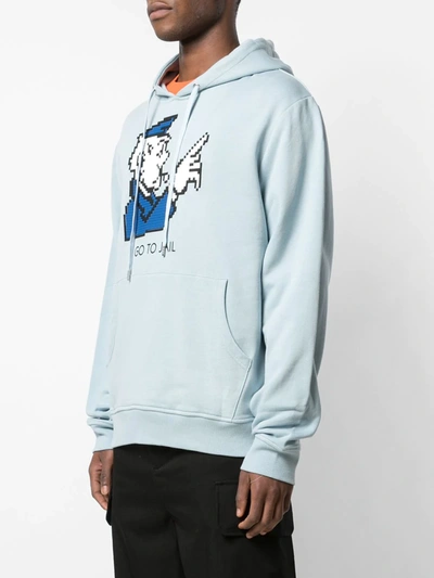 Mostly Heard Rarely Seen 8-bit Whistler Printed Hoodie In Blue