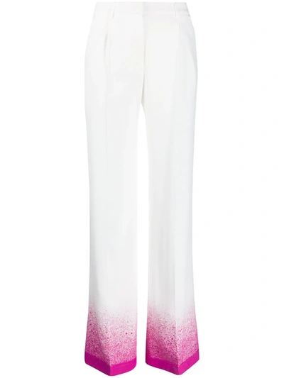 Off-white Splatter-effect Palazzo Pants In White