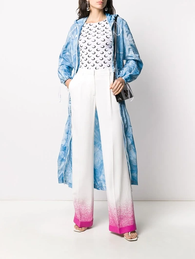Off-white Splatter-effect Palazzo Pants In White