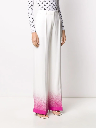 Off-white Splatter-effect Palazzo Pants In White