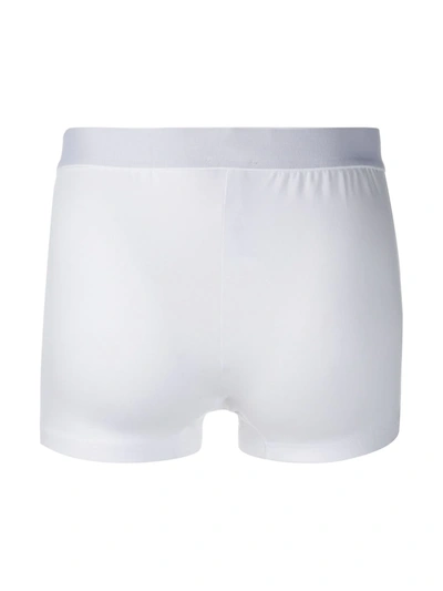 Dolce & Gabbana Two-way-stretch Jersey Regular-fit Boxers With Emblem In White