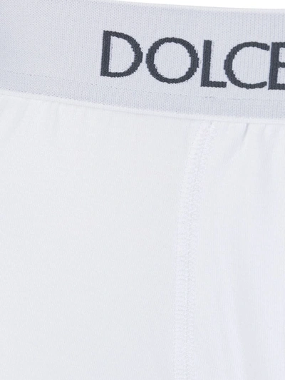 Dolce & Gabbana Two-way-stretch Jersey Regular-fit Boxers With Emblem In White