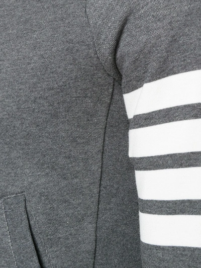 Shop Thom Browne Engineered 4-bar Zip-up Jersey Hoodie In Grey