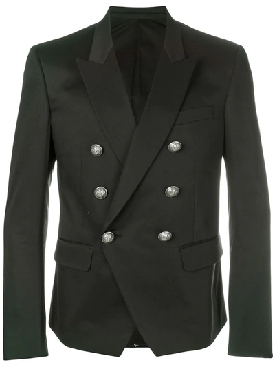 Double-breasted Tuxedo Jacket In Black