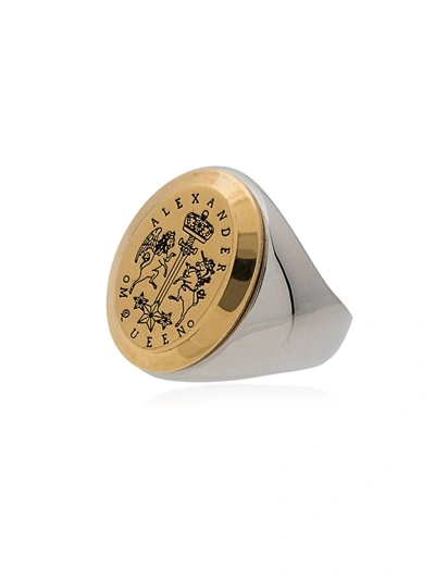 Shop Alexander Mcqueen Signet Ring In Metallic