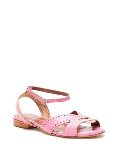 Shop Sarah Chofakian Leather Chemisier Sandals In Pink
