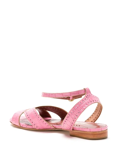 Shop Sarah Chofakian Leather Chemisier Sandals In Pink