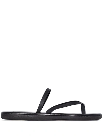 Shop Ancient Greek Sandals Thong Strap Sandals In Black