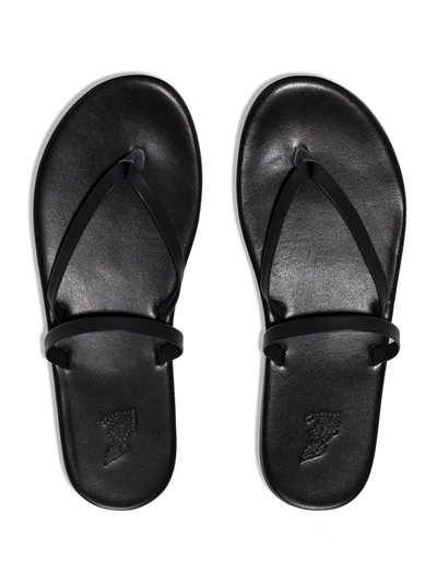 Shop Ancient Greek Sandals Thong Strap Sandals In Black