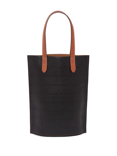 Shop Jw Anderson Debossed-logo Tote Bag In Brown