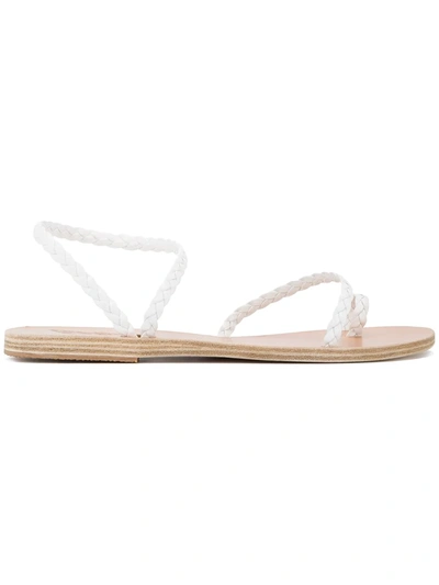 Shop Ancient Greek Sandals Braided Eleftheria Strappy Sandals In White