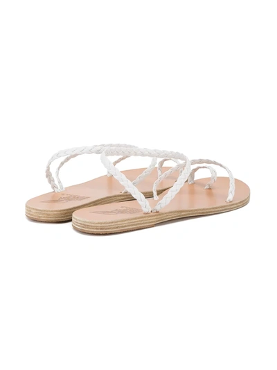 Shop Ancient Greek Sandals Braided Eleftheria Strappy Sandals In White