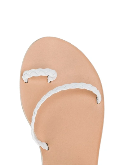 Shop Ancient Greek Sandals Braided Eleftheria Strappy Sandals In White