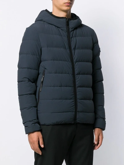 Shop Peuterey Hooded Down Jacket In Blue