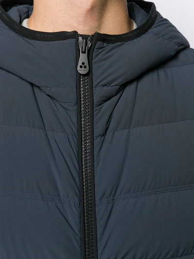 Shop Peuterey Hooded Down Jacket In Blue