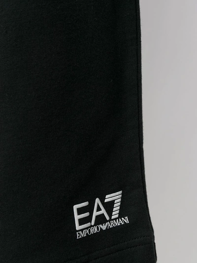 Shop Ea7 Logo Print Track Shorts In Black