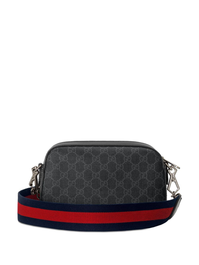 Shop Gucci Gg Supreme Canvas Shoulder Bag In Grey