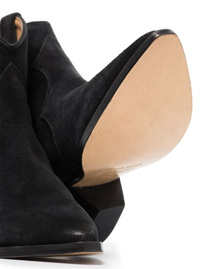 Shop Isabel Marant Dewina Suede Ankle Boots In Black