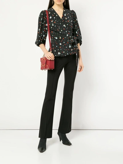 Veronica Beard Hibiscus Black Stretch-twill Trousers In Black