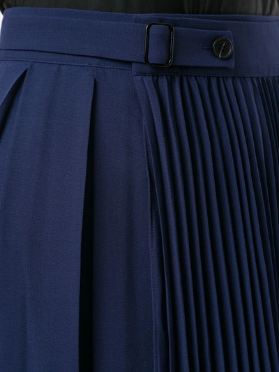 Shop Self-portrait Pleated Panel Skirt In Blue