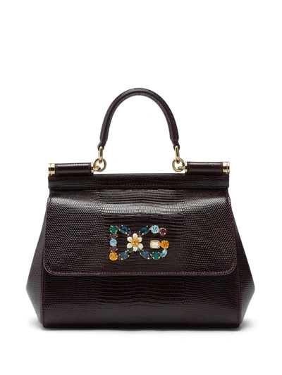 Shop Dolce & Gabbana Small Sicily Top-handle Bag In Purple