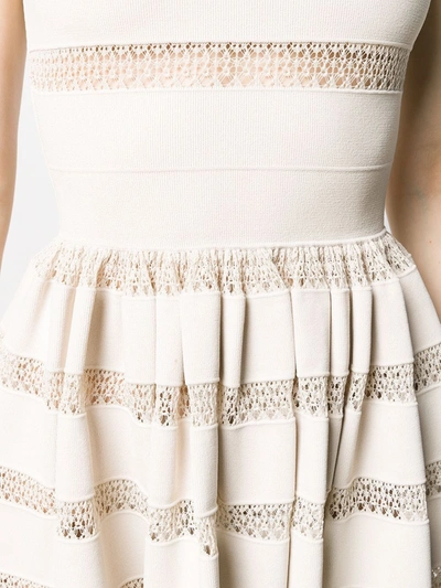 Pre-owned Alaïa 2000's Lace Detail Dress In Neutrals