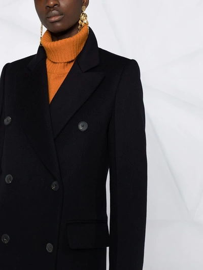 Shop Victoria Beckham Double-breasted Tailored Coat In Blue