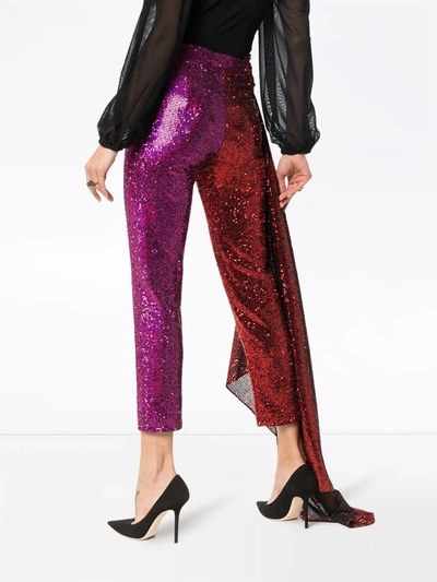 Shop Halpern High-waisted Slim Fit Trousers In Red