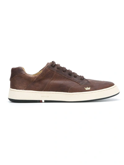 Shop Osklen Leather Sneakers In Brown