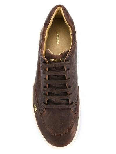 Shop Osklen Leather Sneakers In Brown
