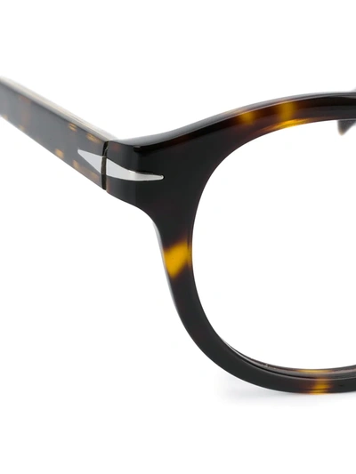Shop David Beckham Eyewear Db 7017 Round Frame Glasses In Brown