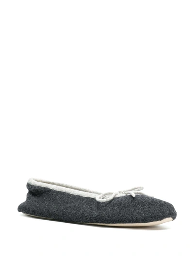 N•peal Bow Tie Slippers In Grey