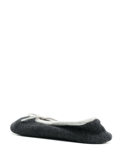 Shop N•peal Bow Tie Slippers In Grey