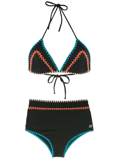 Shop Brigitte Tati Crochet Bikini Set In Black