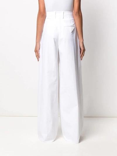 Shop Bottega Veneta High-waisted Wide-leg Trousers In White