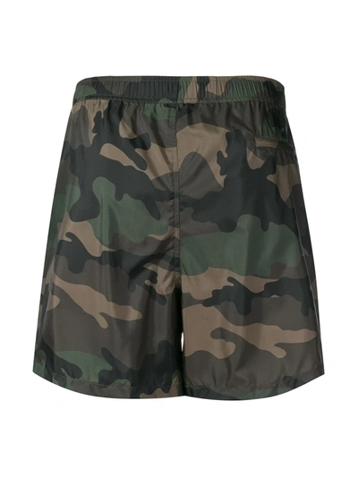 Shop Valentino Camouflage Swim Shorts In Green