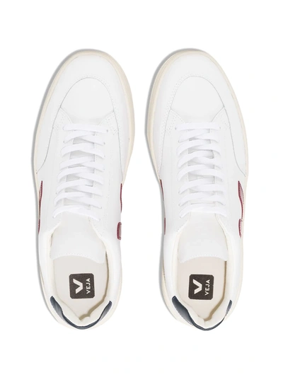 Shop Veja V-12 Leather Sneakers In White