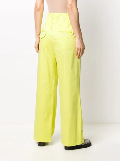 Shop Jejia Elasticated Wide-leg Trousers In Yellow