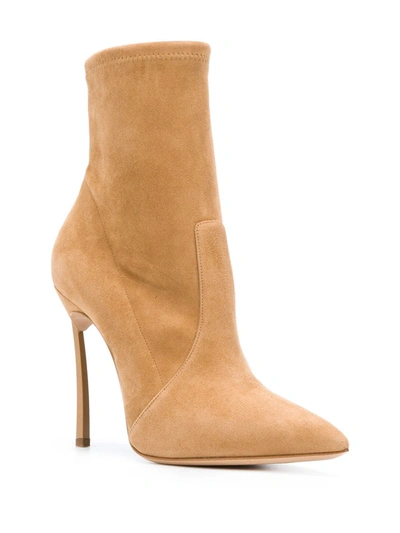 Shop Casadei Blade Ankle Boots In Neutrals